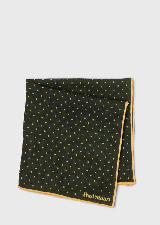 Pindot Wool Pocket Square Brown/Blue - Paul Stuart