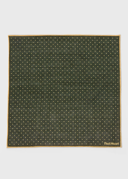 Pindot Wool Pocket Square Brown/Blue - Paul Stuart