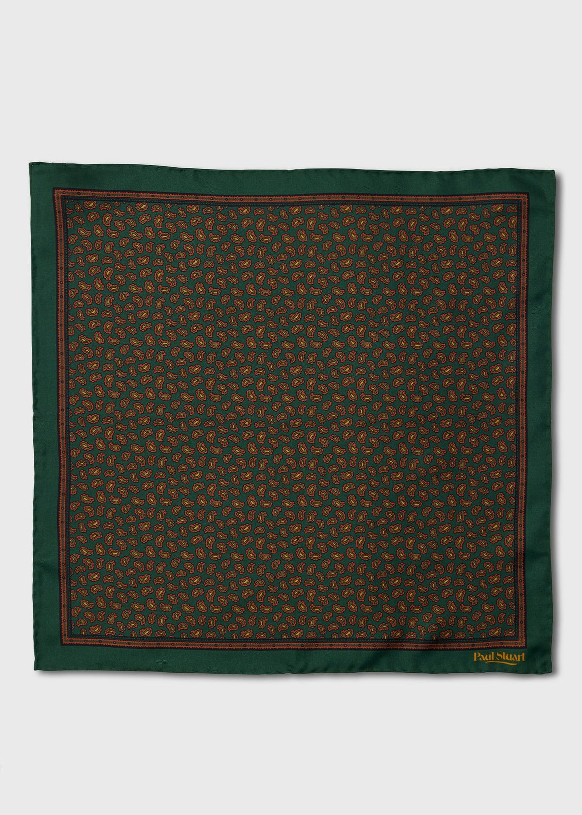 Micro Paisley Silk Pocket Square Burgundy - Paul Stuart