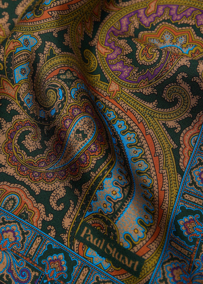 Paisley Silk Pocket Square Burgundy - Paul Stuart