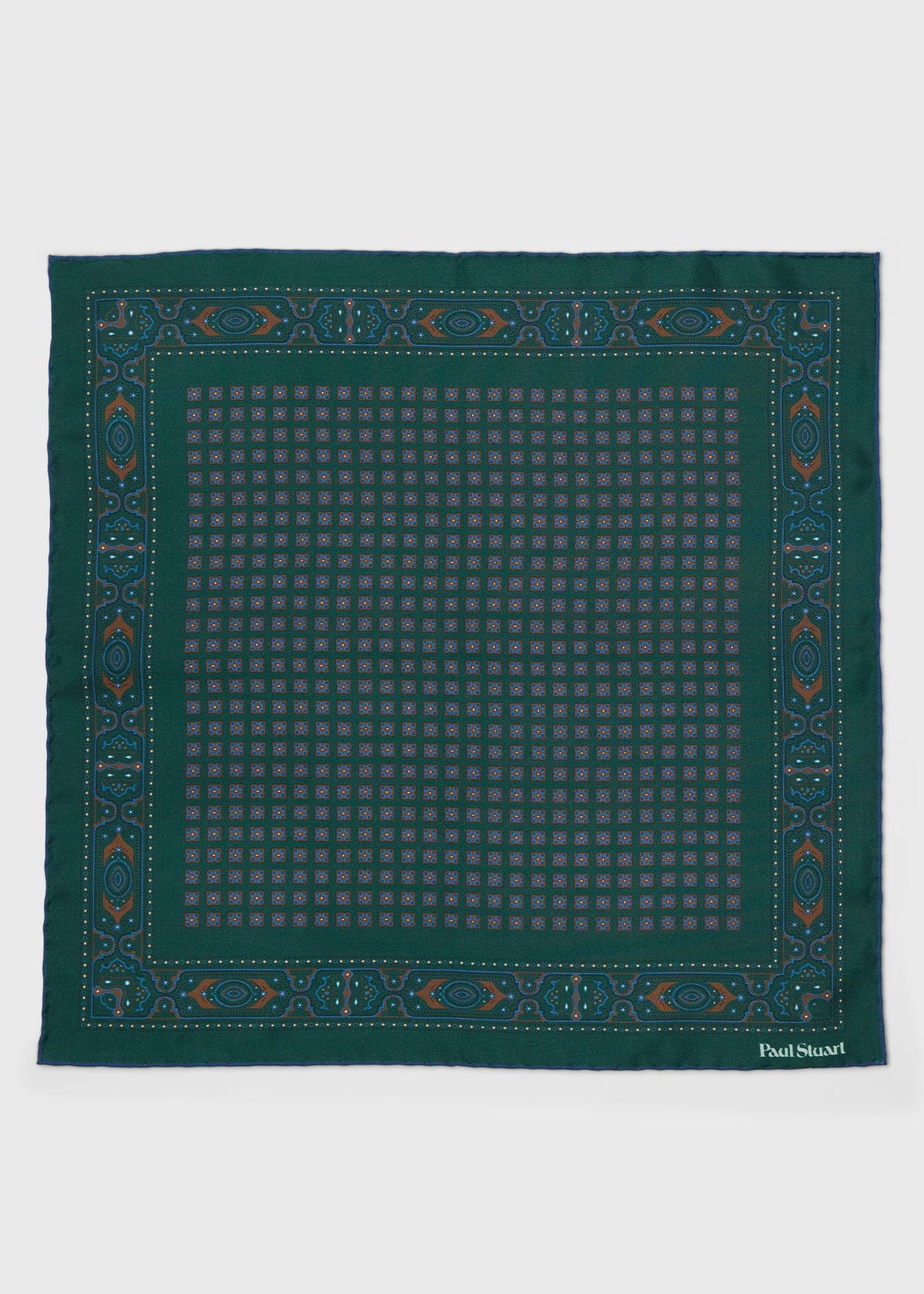 Foulard Silk Pocket Square Navy - Paul Stuart