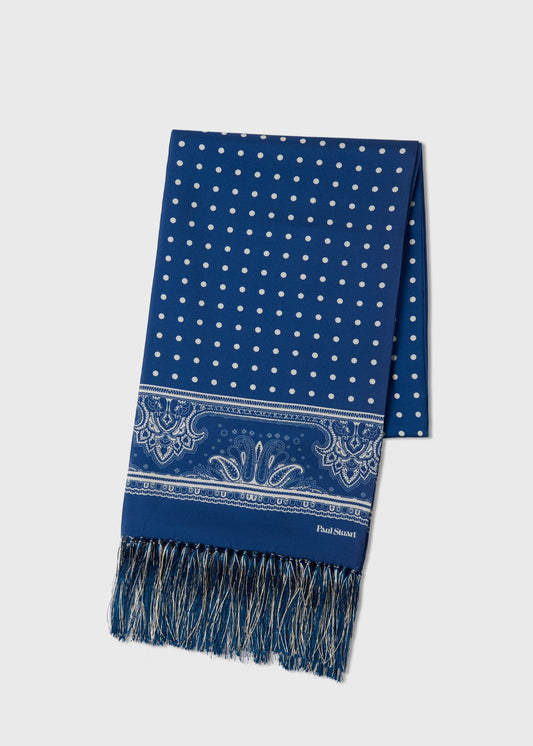 Silk Dot Scarf Navy - Paul Stuart