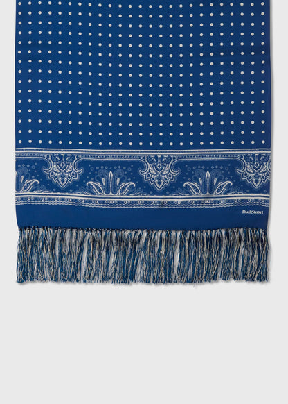 Silk Dot Scarf Navy - Paul Stuart