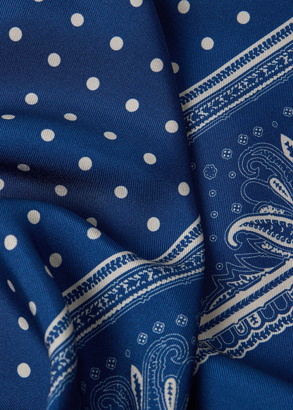 Silk Dot Scarf Navy - Paul Stuart