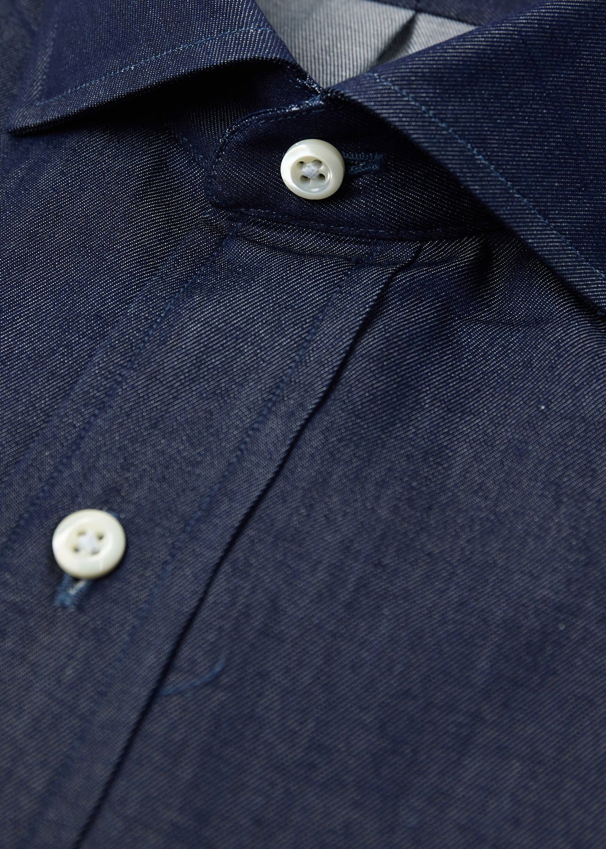 Denim Spread Collar Shirt Indigo - Paul Stuart