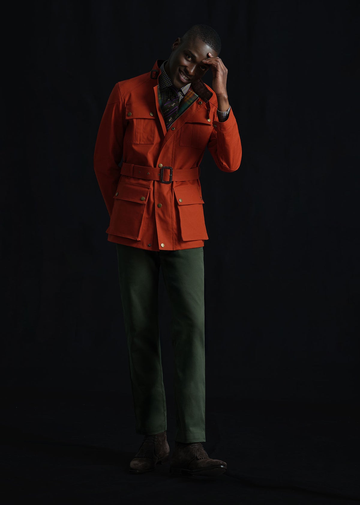 Cotton Twill Five-Pocket Pant Brick, unselectable - Paul Stuart