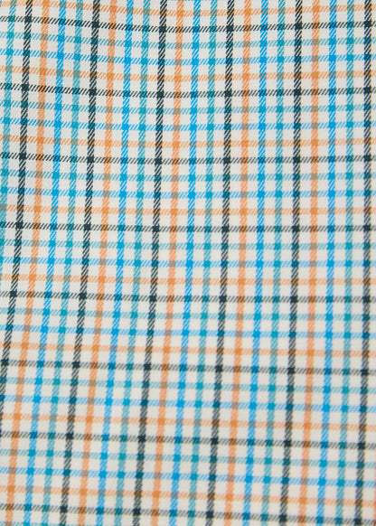 Tattersall Spread Collar Shirt Blue Multi - Paul Stuart