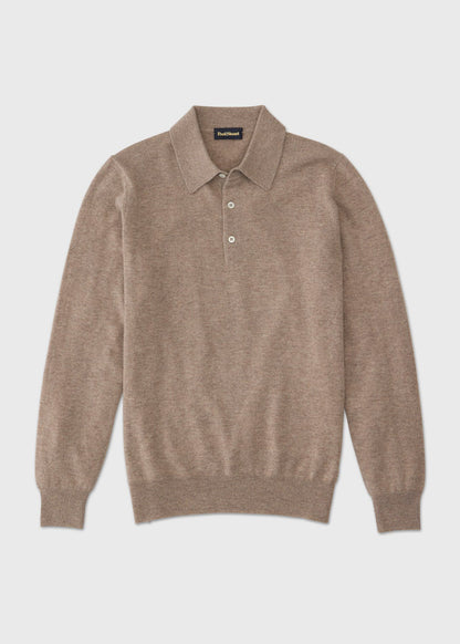 Cashmere Polo Sweater Light Blue - Paul Stuart