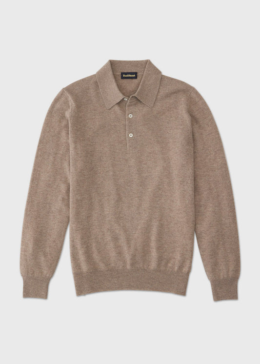 Cashmere Polo Sweater Light Blue - Paul Stuart