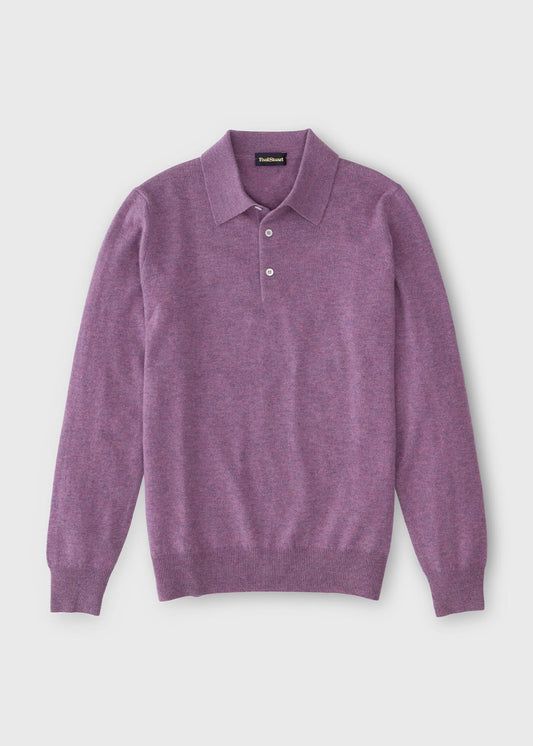 Cashmere Polo Sweater Light Blue - Paul Stuart