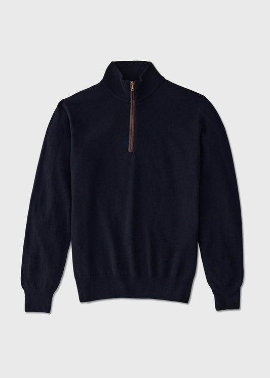 Wool Blend Quarter-Zip Sweater Black - Paul Stuart