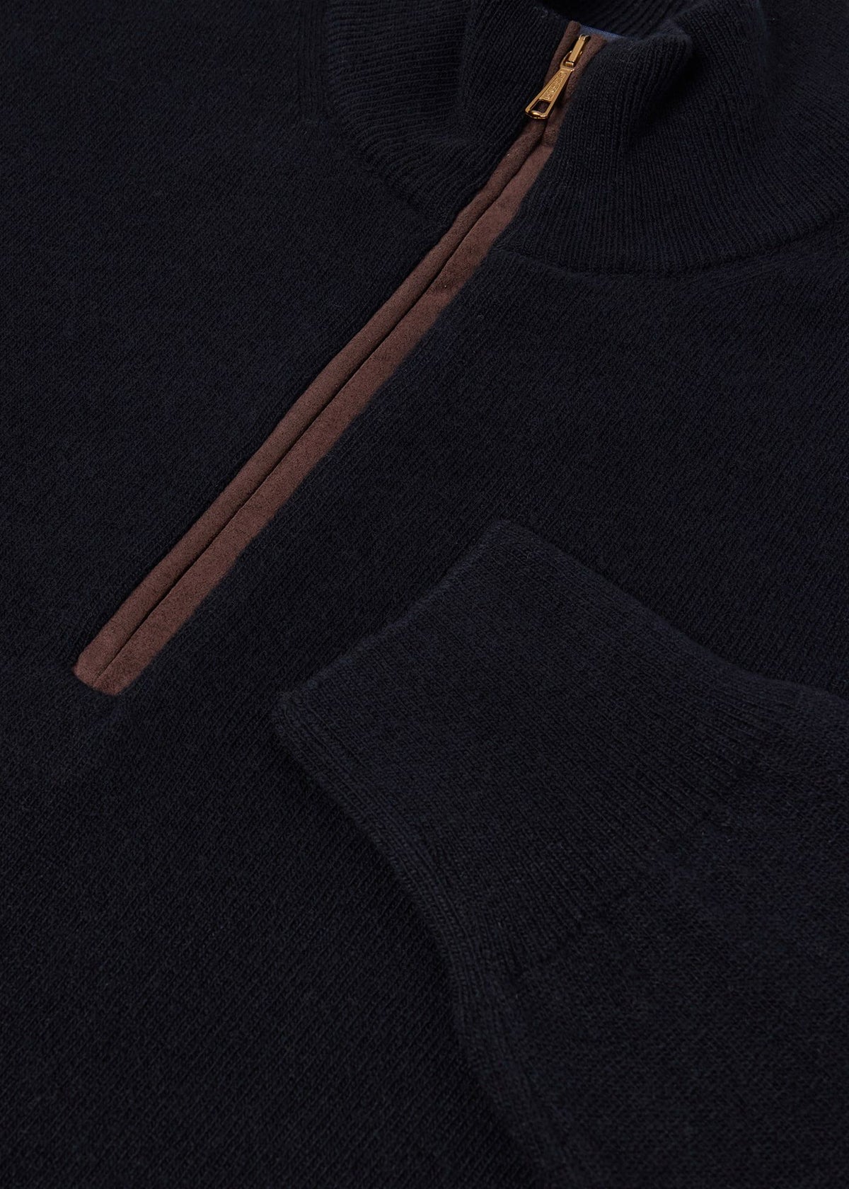 Wool Blend Quarter-Zip Sweater Black - Paul Stuart