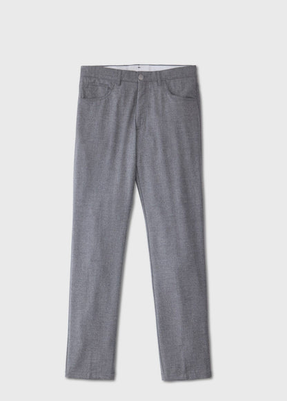 Wool Flannel Five-Pocket Trouser Charcoal - Paul Stuart