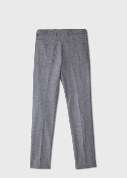 Wool Flannel Five-Pocket Trouser Charcoal - Paul Stuart