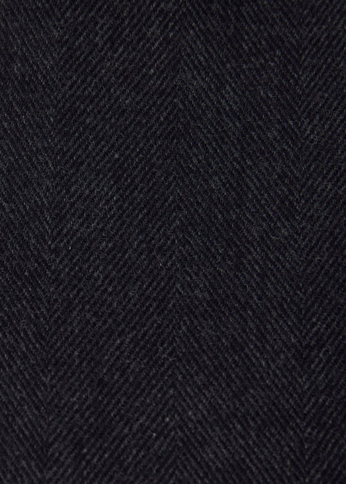 Herringbone Spread Collar Shirt Charcoal - Paul Stuart
