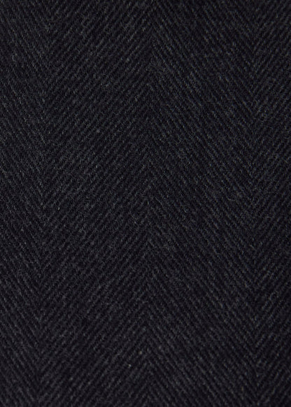 Herringbone Spread Collar Shirt Charcoal - Paul Stuart