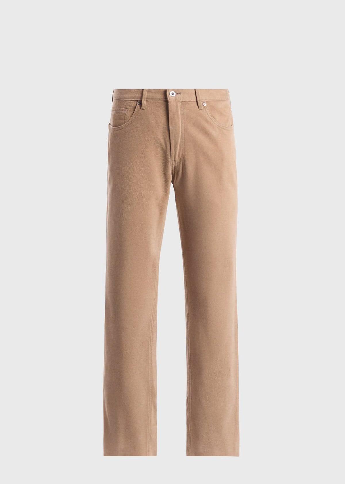 Brushed Twill Five Pocket Pant Brown - Paul Stuart