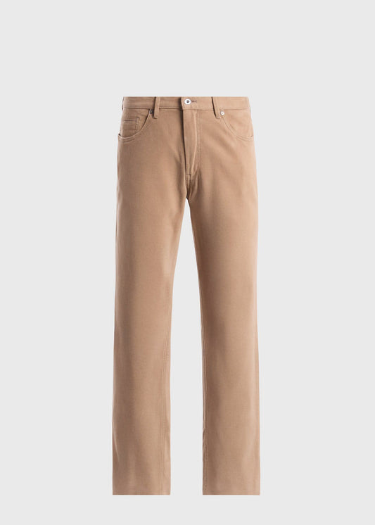 Brushed Twill Five Pocket Pant Brown - Paul Stuart