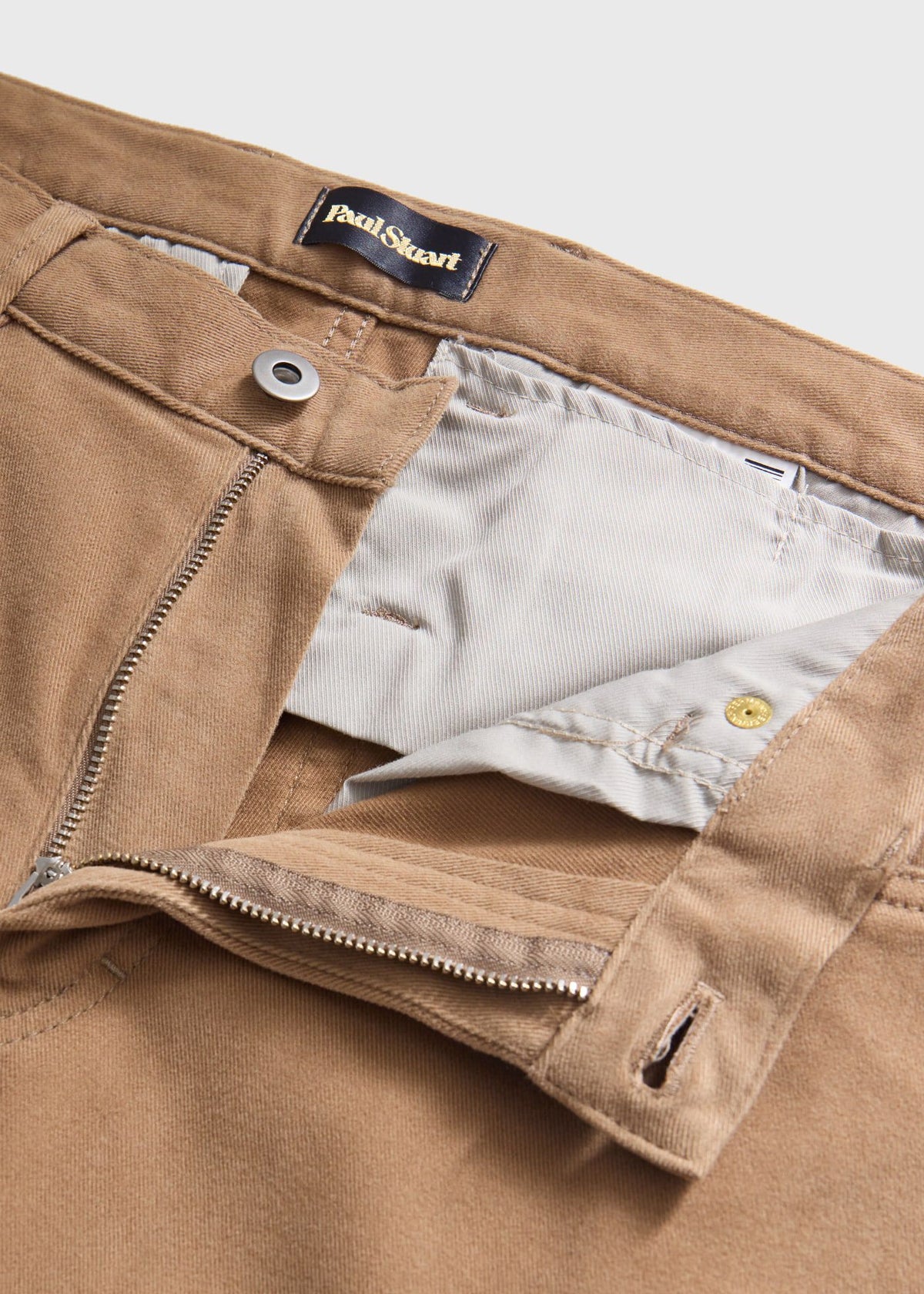 Brushed Twill Five Pocket Pant Brown - Paul Stuart