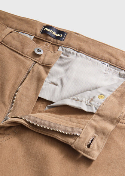 Brushed Twill Five Pocket Pant Brown - Paul Stuart