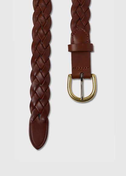 Braided Leather Belt Black - Paul Stuart