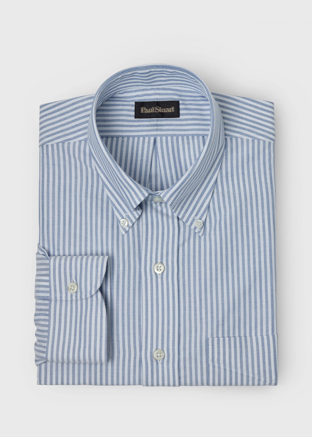 Stripe Oxford Button-Down Shirt Blue - Paul Stuart