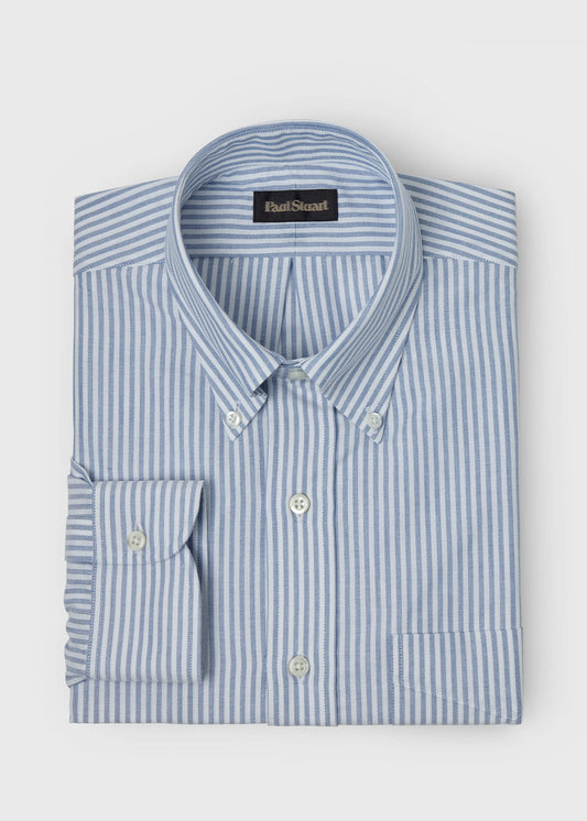 Stripe Oxford Button-Down Shirt Blue - Paul Stuart