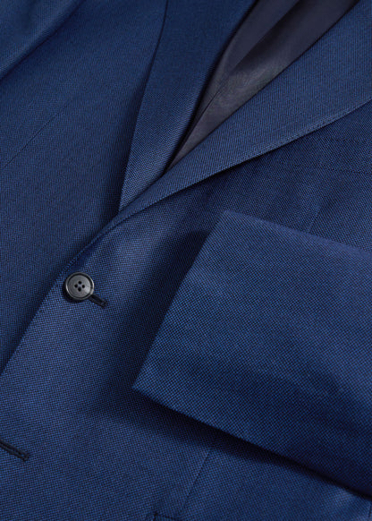 All Year Wool Bird's Eye Suit Blue - Paul Stuart