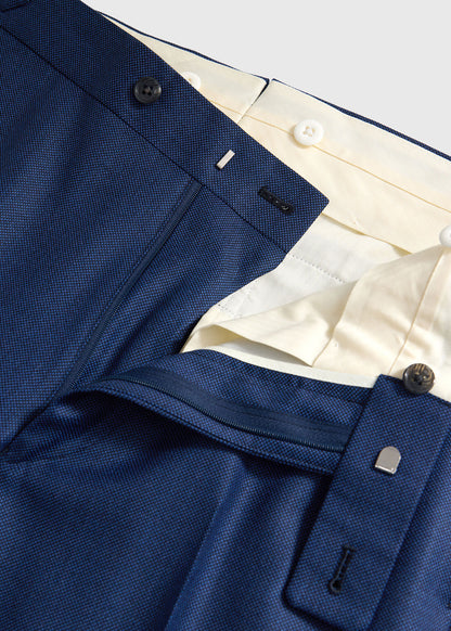 All Year Wool Bird's Eye Suit Blue - Paul Stuart