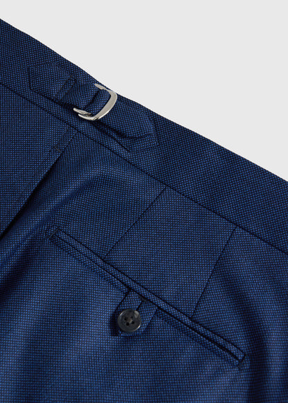 All Year Wool Bird's Eye Suit Blue - Paul Stuart