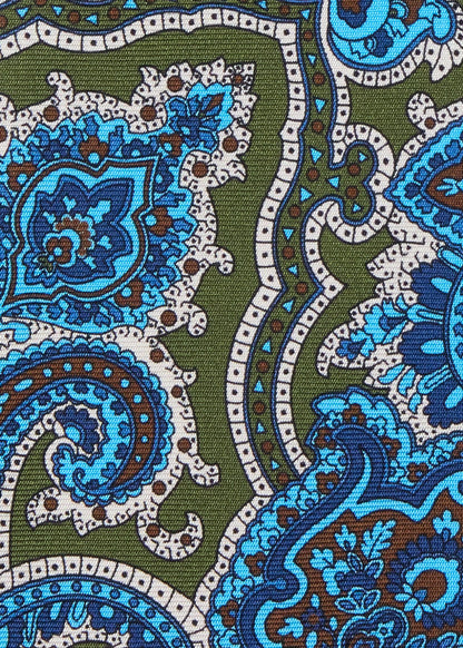 Paisley Medallion Silk Tie Green - Paul Stuart