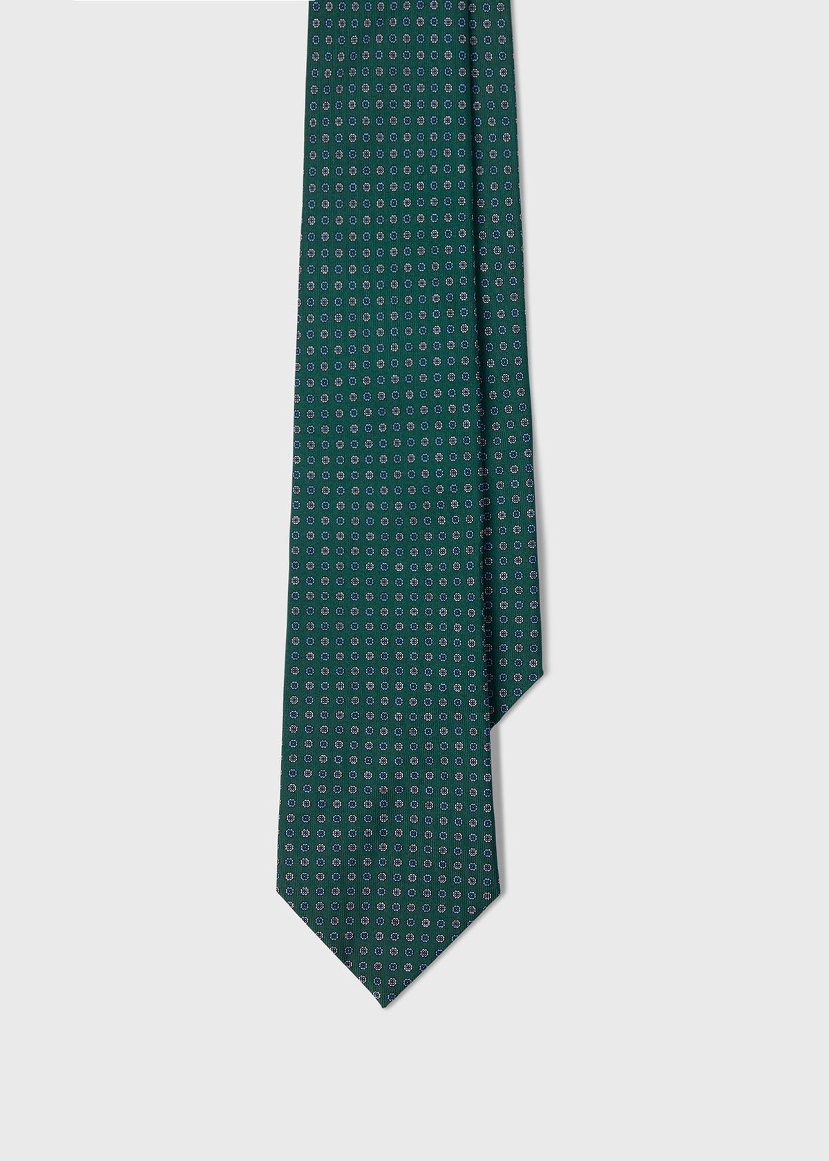 Micro Floral Silk Tie Green - Paul Stuart