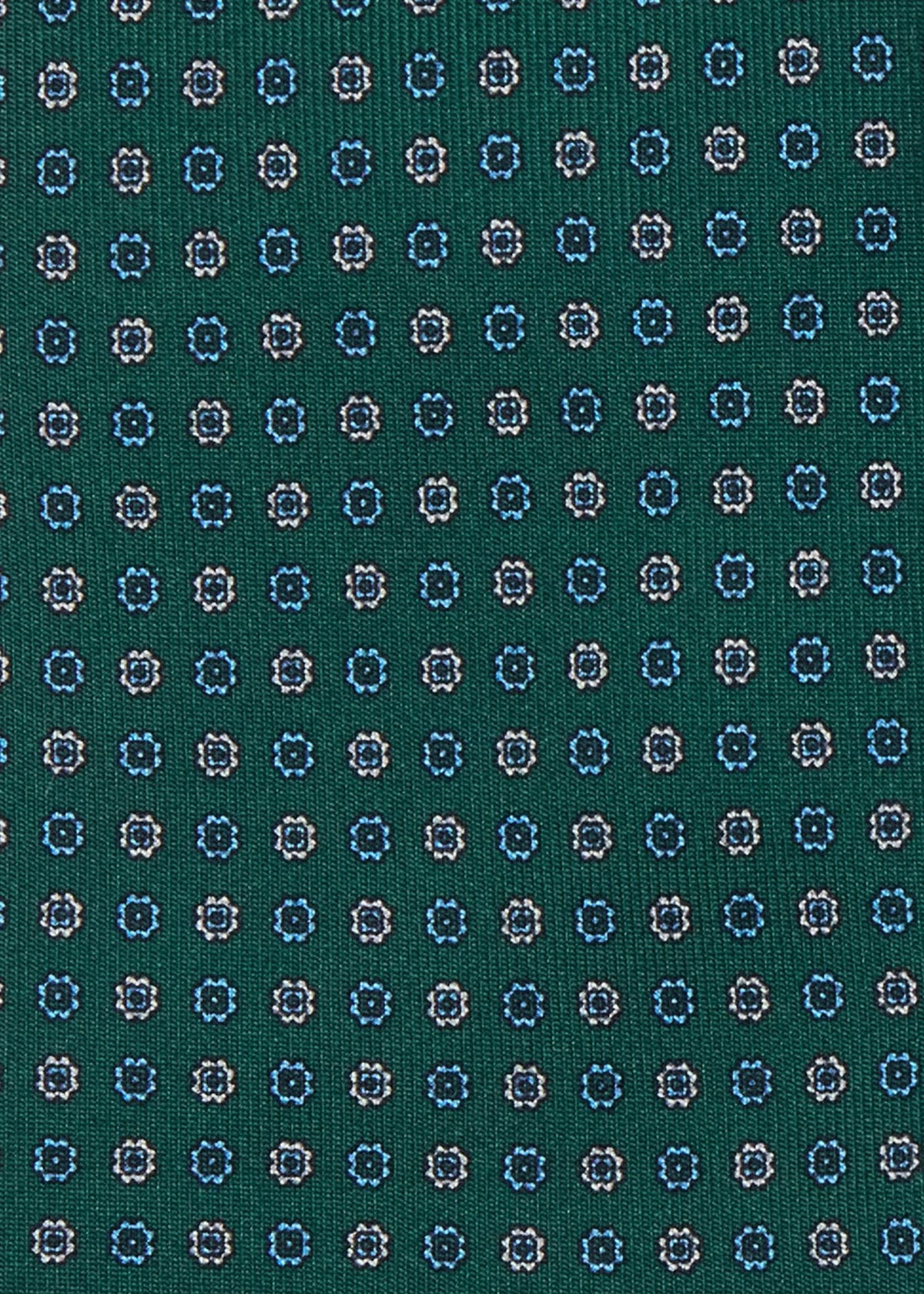 Micro Floral Silk Tie Green - Paul Stuart