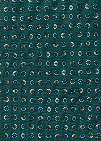 Micro Floral Silk Tie Green - Paul Stuart