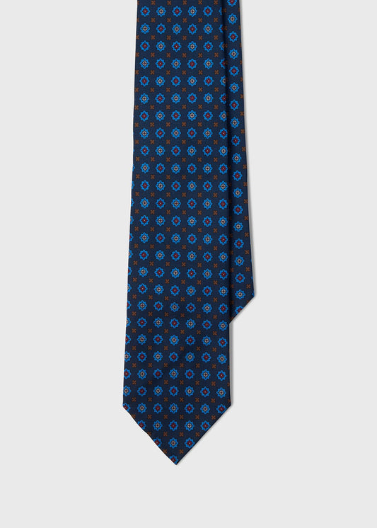 Medallion Madder Silk Tie Brown - Paul Stuart