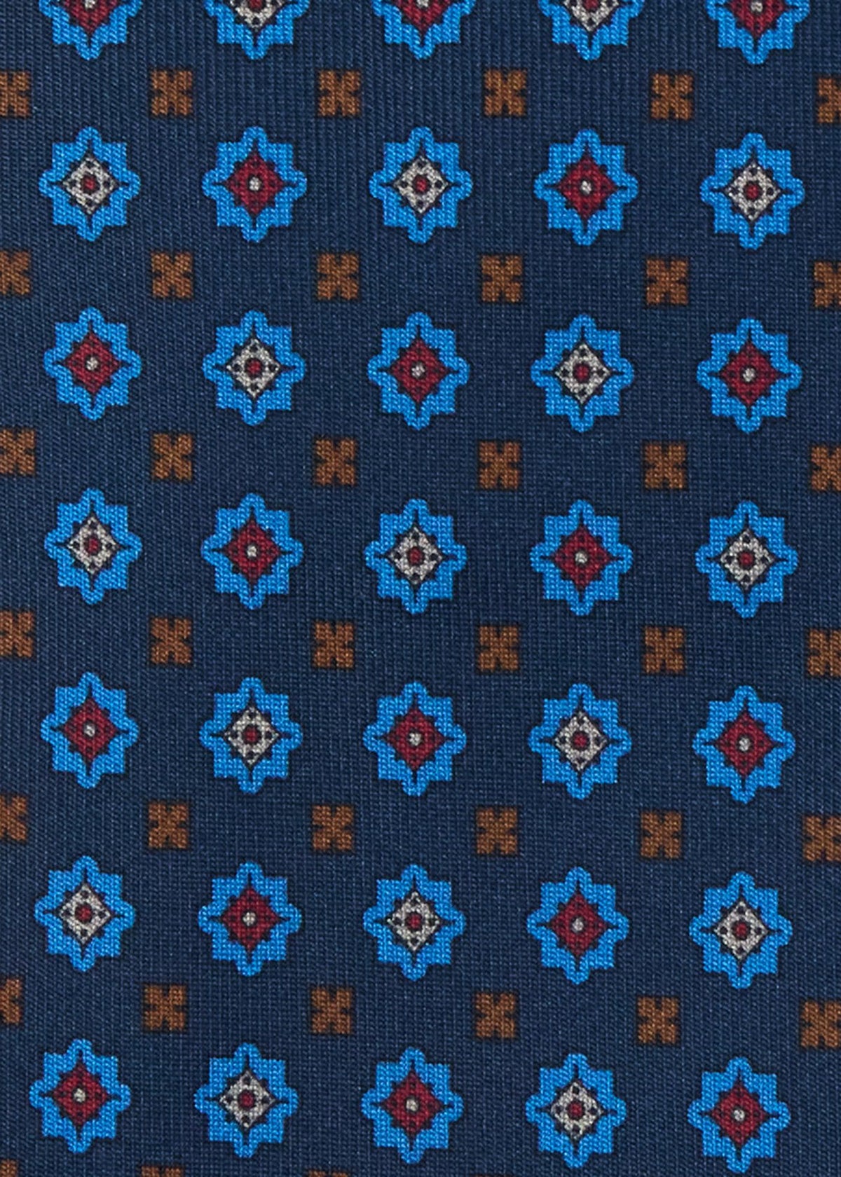 Medallion Madder Silk Tie Brown - Paul Stuart