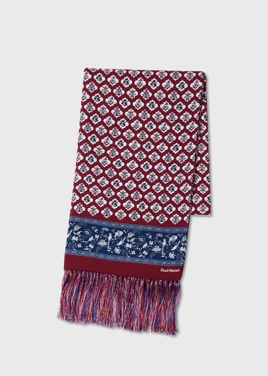 Silk Floral Medallion Silk Red - Paul Stuart