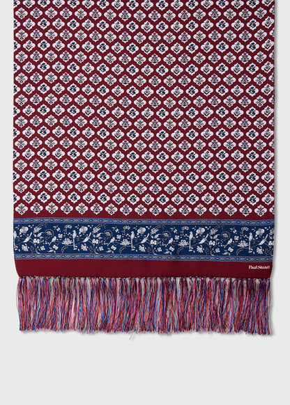 Silk Floral Medallion Silk Red - Paul Stuart