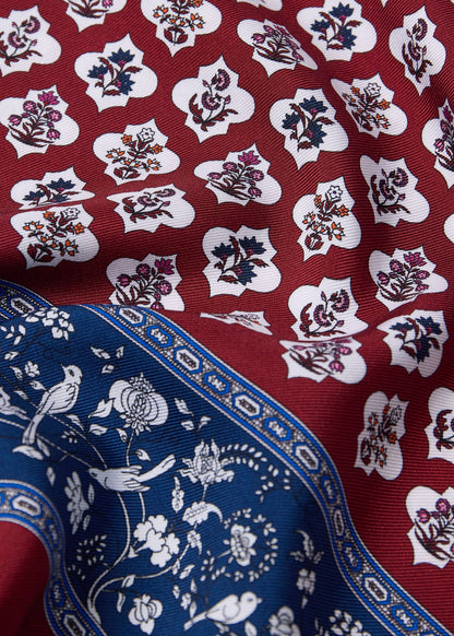 Silk Floral Medallion Silk Red - Paul Stuart