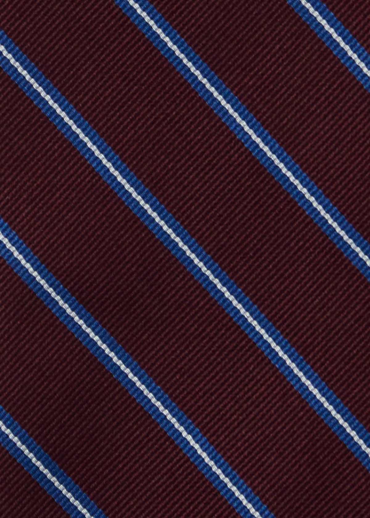 Repp Stripe Silk Tie Burgundy - Paul Stuart