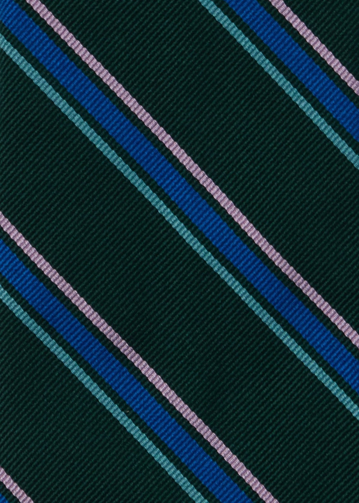 Repp Stripe Silk Tie Dark Green - Paul Stuart