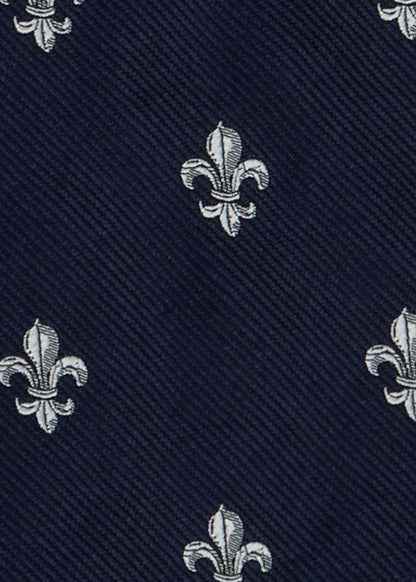 Fleur-de-Lis Silk Tie Green/Red - Paul Stuart