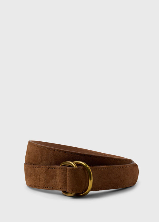 Suede D-Ring Belt Cognac - Paul Stuart