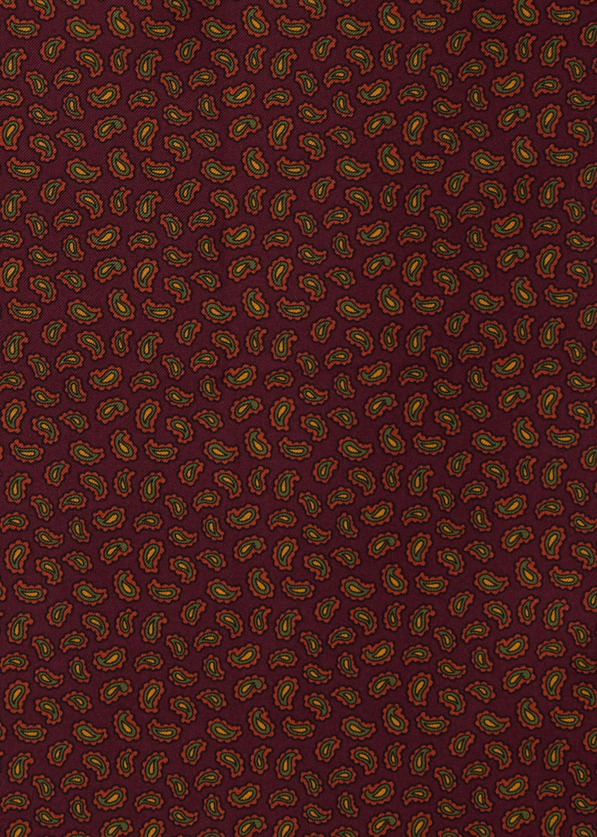 Micro Paisley Silk Pocket Square Burgundy - Paul Stuart