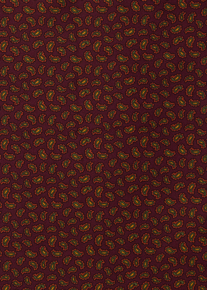 Micro Paisley Silk Pocket Square Burgundy - Paul Stuart