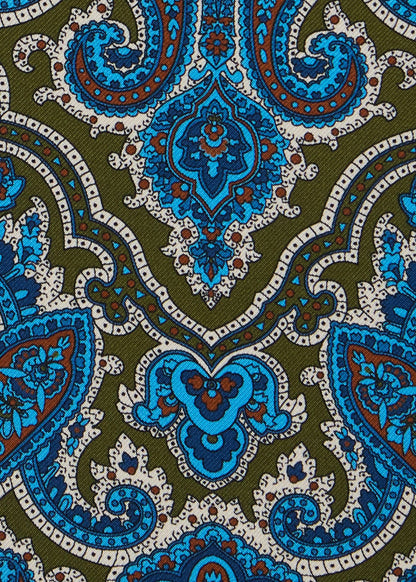 Paisley Silk Ascot Green - Paul Stuart
