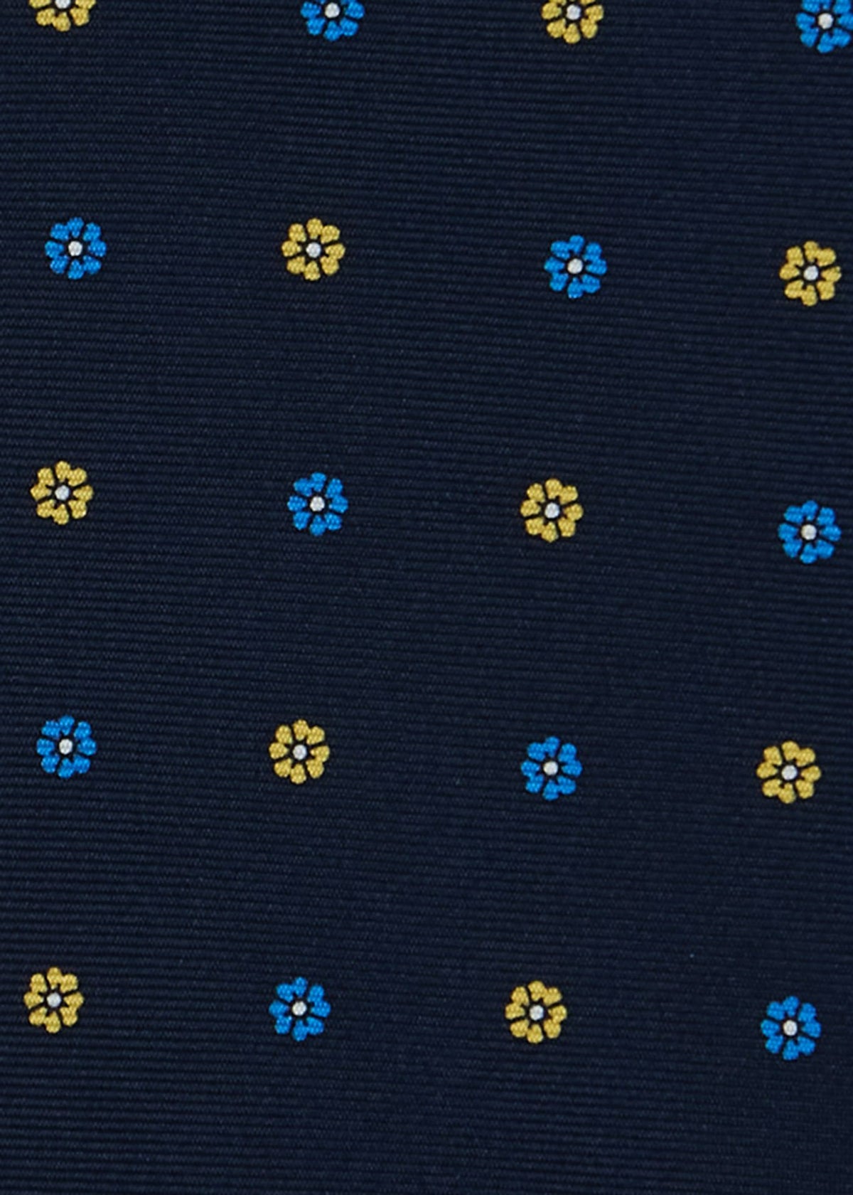 Floral Medallion Silk Tie Navy - Paul Stuart