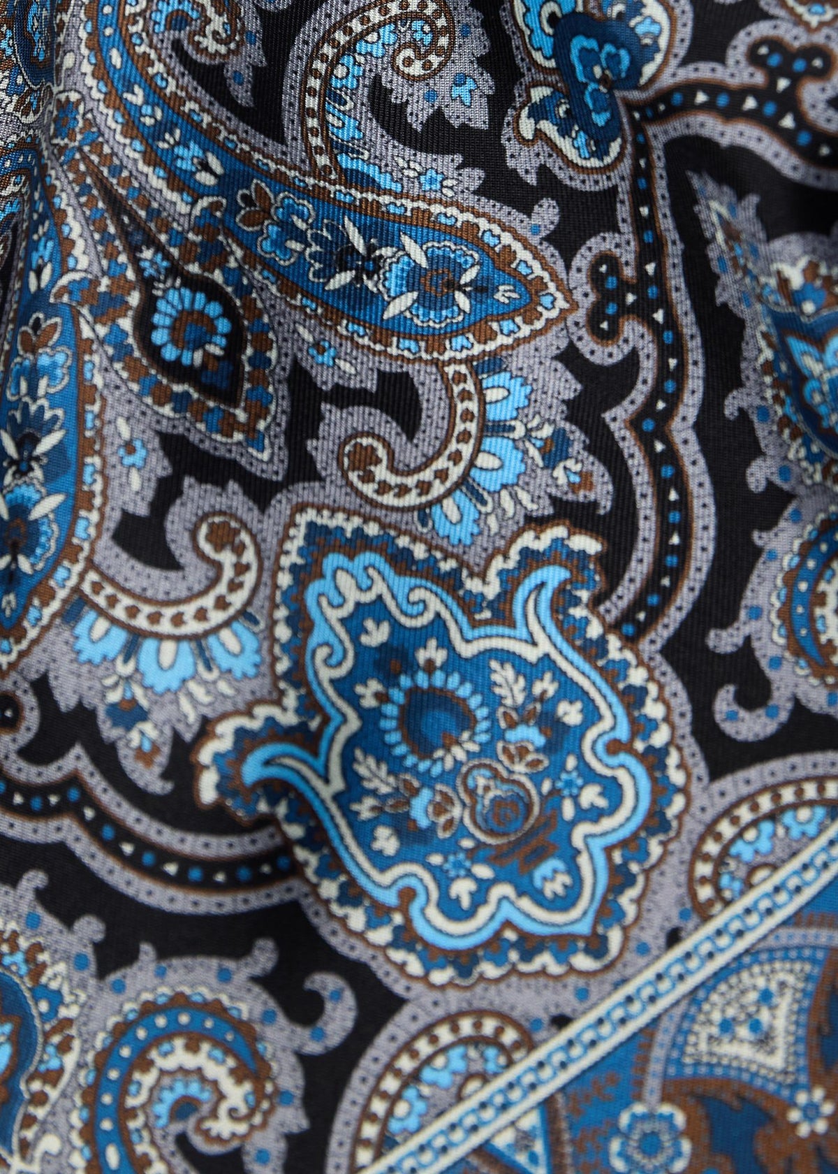 Paisley Silk Pocket Square Brown/Grey - Paul Stuart