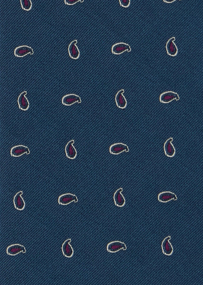 Micro Paisley Silk Tie Blue - Paul Stuart