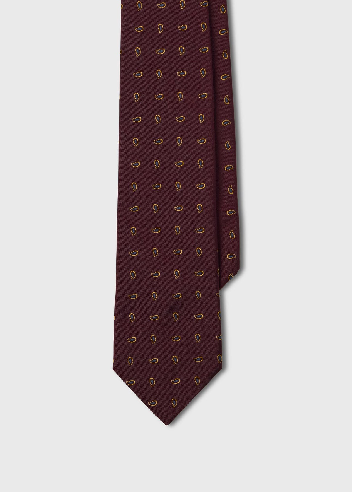 Micro Paisley Silk Tie Blue - Paul Stuart